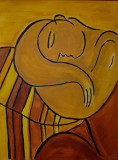 Arbeitszimmer (frei n. Picasso, Acryl 60x80, Dez. 2012)