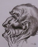 Alter Mann (Bleistiftstudie, 20x30, März 2008)