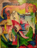 Safari (Acryl gespachtelt, 20x30, März 2006)