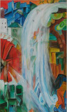Verwunschene Mühle (frei n.F.Marc, Acryl 44x60, Sept. 2006)