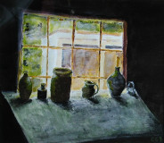 Fenster um Hof (Acryl, 30x40, April 2009)
