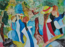 Frauen im Park (Acryl, 30x40, Okt. 2010)