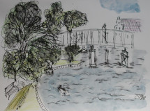 Travebrücke (aquarell, 20x30, Juni 2008)
