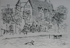Lübeck Untertrave (aquarell, 20x30, Juni 2008)