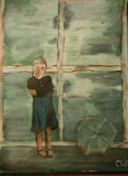 Mädchen in grün ((aquarell, 30x40, Sept. 2008)