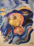 Stillleben mit Zwiebeln I (aquarell, 30x40, Sept. 2008)
