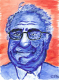 Selbstporträt (Persiflage, aquarell, 30x40, Jan. 2001)