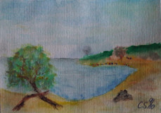 Bucht (aquarell, 15x12, 2009 Sept)