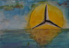 Mercedesstern (aquarell, 12x15, Sept. 2009)