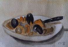 Oliventeller (aquarell, 20x25, Okt. 2010)